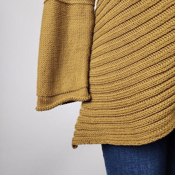 Pure Handknit Brown Cotton Asymmetrical Sweater Size S/M - Picture 4 of 8